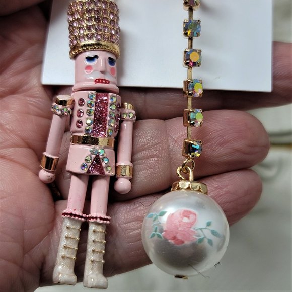 Betsey Johnson Pink Nutcracker Pierced Earrings Holiday - Picture 12 of 12